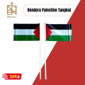 Bendera Tangan Palestina PLASTIK Dengan Tangkai Bendera Palestine Tangkai Peluit ISI 20 PCS/Bendera Palestina dengan Tangkai Peluit. 