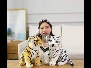 2025 LDIE23cm Đồ chơi nhồi bông hổ con mô phỏng mềm mại thú hoang dã gối hổ rừng cho quà sinh nhật trẻ em