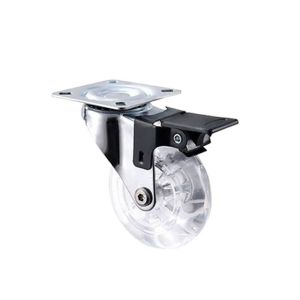 Roda Kastor Kristal Transparan 2 Inch /Roda Kastor Troly /Roda Kastor Etalase/Rem/Hidup /Roda Caster Pvc Isi 1pcs