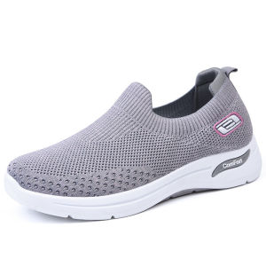 Slip On Shoes for Women Grey Sneakers Comfortable Walking Shoes for Lady Soft Bottom Loafer Flats