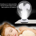 Jiditech Solar Electric Fan Rechargeable Fan With Panel 12"Solar Electricfan With Emergency Light. 