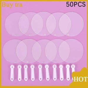[Buytra] 50Pcs 5cm Cute Mini Transparent Blank Fan Child Kids DIY Art Fan Wedding Birthday Party Favors Girlfriend Boyfriend Ideas Gift