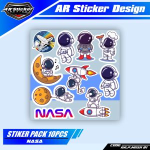 65 Pcs Stiker Pack Logo Nasa Sticker Aestehtic Desain ST211 Lucu Untuk Laptop Case Hp Buku Astronot