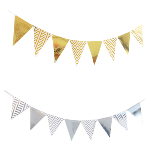 Metallic Triangle Pennant Birthday Party Hanging Ornament for Adult Teen Birthday Celebration Birthday Party Supplies