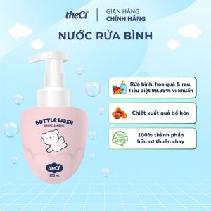 Nước Rửa Bình Sữa Hữu Cơ theCi 300ml – Diệt 99.99% Vi Khuẩn Làm Sạch Rau Củ An Toàn Cho Bé- Happy Life 4Kid