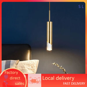 【After-sales service guarantee】 International logistics LED bedroom bedside chandelier Simple bedroom dining room lamp staircase long line bar small chandelier
