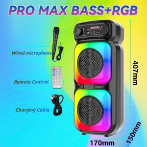ZQS-4270M 8Inch Portable Karaoke Bluetooth Speaker na may RGB Party Light Kasama Wired Mic at Remote Suporta USB TF AUX Type-C para sa Tahanang Pagtitipon