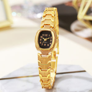 Fashion Womens Watch Niche Gold Barrel-Shaped Quartz Watch Ladies