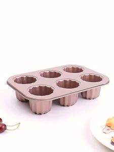 Cannele Mold 4/6/9 Cavity Non-stick Coating Cupcake Pan Mini High Heat Transfer Efficiency Carbon Steel Muffin Tray Muffin Making