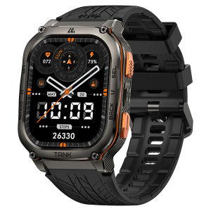 KOSPET TANK M3 Ultra Smart watches with GPS Rugged For Men  100M Waterproof 60 Days Extra-Long Battery 1.96”AMOLED Always-On Display Bluetooth Call 100+ Sport Modes Sleep/Blood pressure monitoring（Stainless steel bezel）