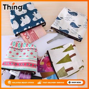 Kstyle 13 design Cute Mini Floral Canvas Women Zip Wallet flower Cosmetic Cable Coin Cases Keys Bags Beg Wanita (9365)