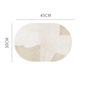 OKDEALS01 Waterproof Oval PVC Leather Table Mats High Temperature Resistance Heat Insulation Placemat Kitchen Accessories Non-Slip Coasters Cooking Table
