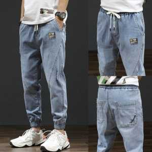 Terlaris !! Celana Pria Jogger Jeans Ripped Gaya Kasual Tren