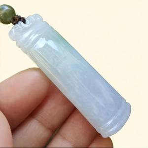 Crafted with Nothing symbol meaning eveything is Well Natural Type A Jadeite Jade Pendant Necklace QIC labs approved certificate weighs 18.61 grams measurement 51.7 * 18.5 * 7.1 mm (pendant309)