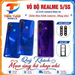 Vỏ bộ Realme 5/Realme 5skèm kính camera khay sim