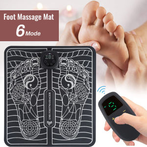 Qiuguo Ems Foot Massager Mat Tens Electric Foot Cushion Blood Circulation Acupunctur Pad Shape Legs Relaxation Relieve Pain USB Charging