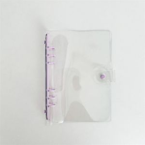 LUJIN พีวีซีและโลหะ A5ตัวยึด 6-Hole โปร่งใสโปร่งใส ที่ใส่โฟโต้การ์ด แฟชั่นสำหรับผู้หญิง หลายสี เปลือกโน้ตบุ๊คใบหลวม นักเรียนก็อก