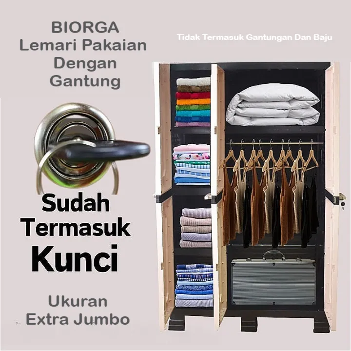 MIZCA%20BIORGA%20Lemari%20Pakaian%20Susun%20Plastik%20Dengan%20Gantung%20Kunci%20Cermin%20Ukuran%20JUMBO%20105%20x%2050%20x%20175%20cm%203%20Pintu%20-%20Image%206