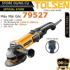 1200W Máy mài góc 125mm TOLSEN 79527 | Máy mài điều chỉnh tốc độ - Công tắc bóp