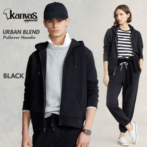 Kanvas Hoodie Jacket for Men & Women Full-Zip w/ Drawstring & Pockets Mens Long Sleeve Sweaters Plain Sweatshirts Black
