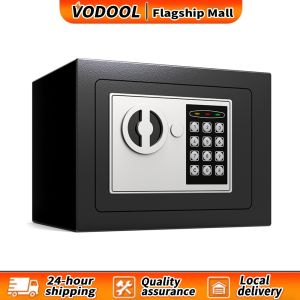 【Fast delivery】 Smart Digital Safe Box with Electronic Lock and Keys for Home Office Security Compact Black 175mm