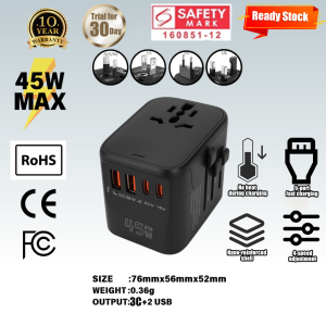Virginex WP Universal Adapter International Plug Adapter Universal Travel Adapter Plug International Adaptor Plug Penyesuai Sejagat
