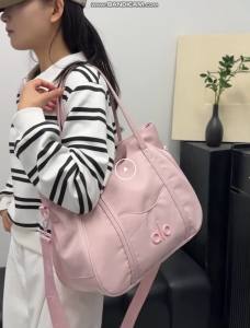 ALO Nylon Tote Bag Women Large Capacity Shoulder Bag Detachable Crossbody Strap Casual Work Handbag