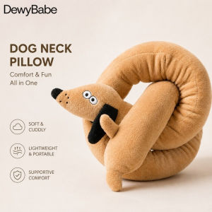 DEWYBABE Plush Squeaky Dog Toy Long Dachshund Sausage Chew Toy Soft Indoor Puppy Interactive Toy