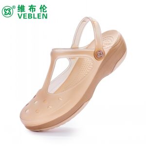 [Free Shipping] VEBLEN WomenS Summer Outdoor Clogs Non-Slip Soft-Soled Beach Jelly Solid Color Closed-Toe Sandals