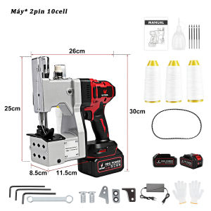 (Bảo hành 1 năm) Máy khâu bao cầm tay bằng pin 10 cellMáy may bao tải cầm tay 210wMáy may bao bì tự động tốc độ cao3 cuộn chỉ khâuđộng cơ không chổi than