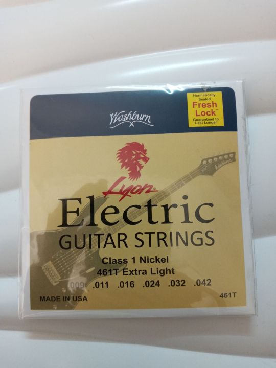 Electric Guitar Strings Set US Made Lyon by Washburn High Quality