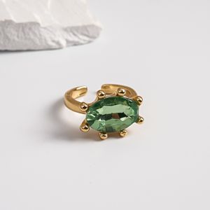HOTOTO Adjustable Rhinestone Open Ring Colorful Alloy Y2K Stackable Ring Trendy Lightweight Knuckle Ring Women Girls