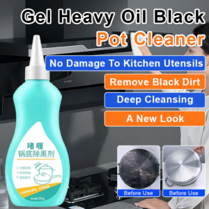 Super Strong Black Dirt Killer! Multifunction Pot Bottom Cleaner Stain Remover/Deep Cleaning Removes Black Scale Cleaner/Sticky Residue Blackened Pot Cleaner/Oily Burnt Stain Removal Gel/Stainless Steel Degreaser