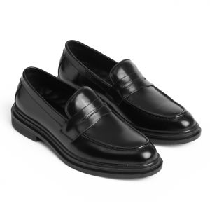 Giày Lười Da Nam Penny Loafer Fttleather Dáng Trơn Đế Cao Su Đúc Nguyên Khối Độn Đế Tăng Chiều Cao Ẩn