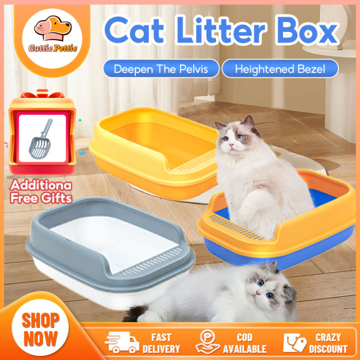 Cat Litter Box With Scoop Semiclosed Cat Litter Basin Antisplashing