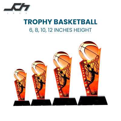 JKCH Acrylic Basketball Victory Trophy 6/8/10/12 Inches - Durable & Elegant Award for Sports Com