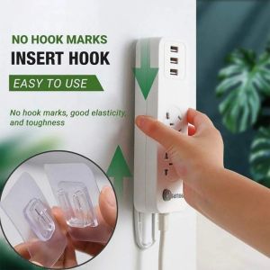 10/20/30Pairs Double Sided Adhesive Wall Hooks / Invisible Traceless Snap Hook Wall Storage Holder