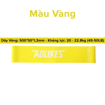 Dây Kháng Lực Nặng 45-50LB (23kg) Màu Vàng Dây Đàn Hồi Tập Bóng Đá Tăng Lực Sút Dây Tập Cơ Bắp Chân Đùi Mông Hãng Aolikes