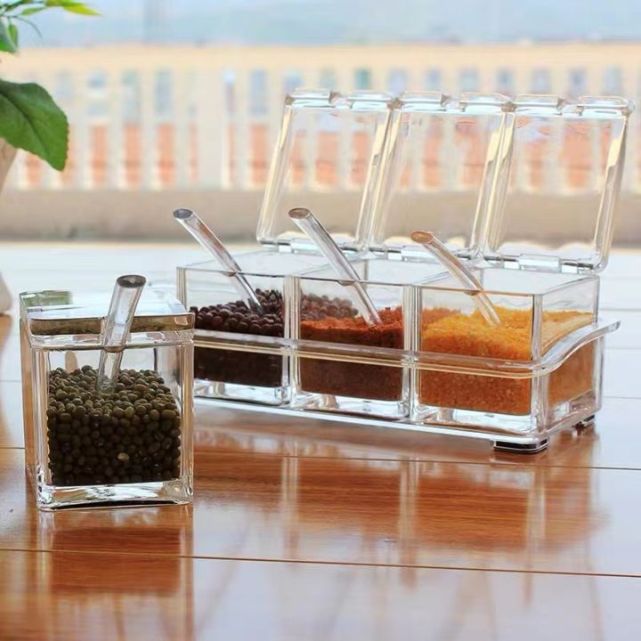Sweat Home Clear Seasoning Rack Spice Pots Piece Seasoning Box Storage  Container Condiment Jars Lazada PH
