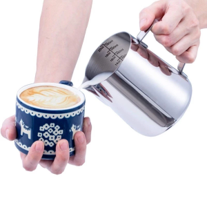 350ML Coffee Pitcher Stainless Steel Milk Frothing Jug Latte Serving Pitcher Coffee Milk Mug
