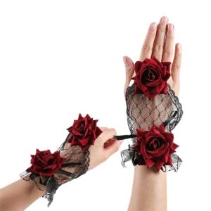 Sweet Ruffle Sleeves Girls Rose Wrist Cuffs for Woman Sweater Skirt Decorations Female Lace Wrist Cuffs Supplies