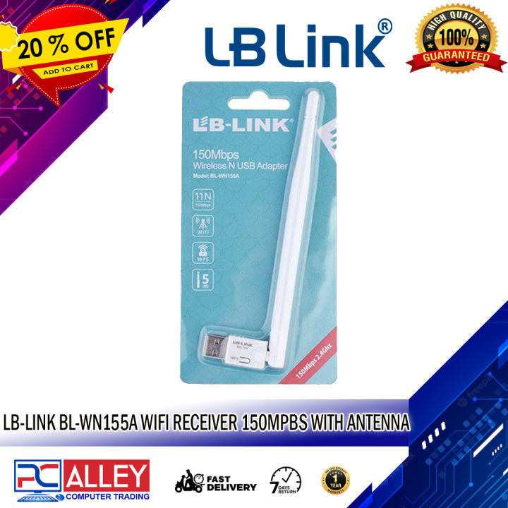 LB-LINK BL-WN155A WIRELESS WIFI RECEIVER 150MBPS WITH MINI ANTENNA USB ...