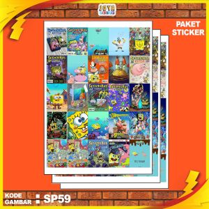 GAMBAR STICKER SPONGEBOB2 / STIKER SPONGEBOB2 / PAKET STIKER SPONGEBOB2 PER 25 PCS / KODESP59