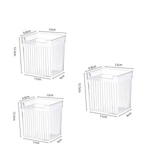 Refrigerator Crisper Transparent Refrigerator Organizer Food Storage Box with Handle Vegatables Fruits Storage