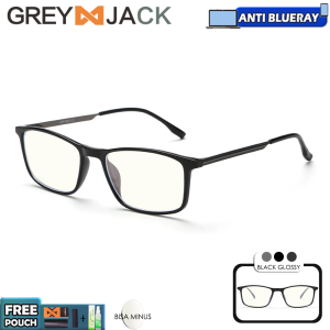 Grey Jack Kacamata Antiradiasi Blueray Kotak Ringan Simple Bisa Minus Antiradiasi Blueray Photocromic Bluecromic 72044