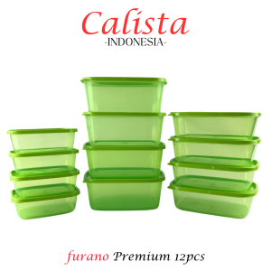 TOPLES PLASTIK BENING SET CALISTA FURANO PREMIUM ISI 12PCS FOOD CONTAINER PREP KULKAS SET TEMPAT PENYIMPANAN MAKANAN TOPLES KUE KERING LEBARAN SET