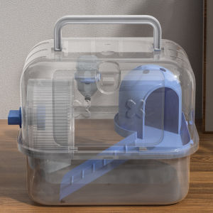 Transparent Hamster Cage Acrylic Hamster Hide House Double Layer Water Bottle Exercise Wheel