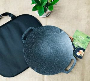 CHẢO ĐÁ NƯỚNG CAO CẤP ECORAMIC - 33CM ĐÁY THƯỜNG [ 36 CM ĐÁYTỪ ]Tặng Kèm 1 Túi Đựng Chảo