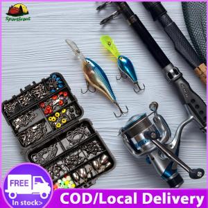 【Free Shipping】 162pcs Fishing Accessories Kit Hooks Swivels Fishing Sinker Tackle Box