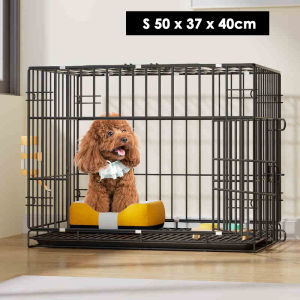 🇸🇬 Folding Metal Dog Crate for PetsPuppy and Animal / Double Door Foldable Dog Cage With Removable Tray / Dog house / Pet cage